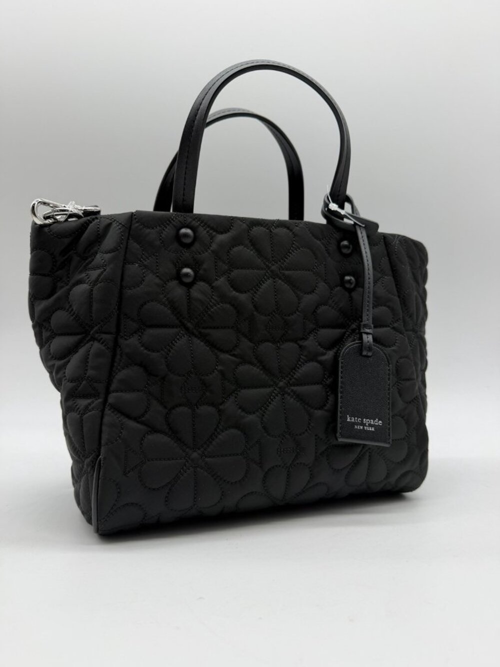 KATE SPADE NY Tilly quilted spades women's small tote crossbody bag - Black - Picture 9 of 10